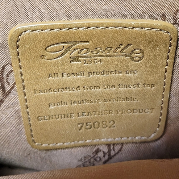 Vintage Fossil “1954” Genuine Brown Leather Crossbody Bag 75082 Y2K - Picture 7 of 12